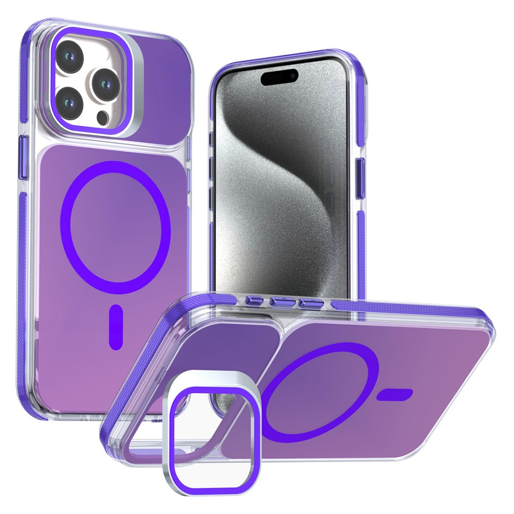 For iPhone 14 Pro Max Magnetic Case Camera Frame Kickstand TPU Acrylic Shockproof Phone Cover
