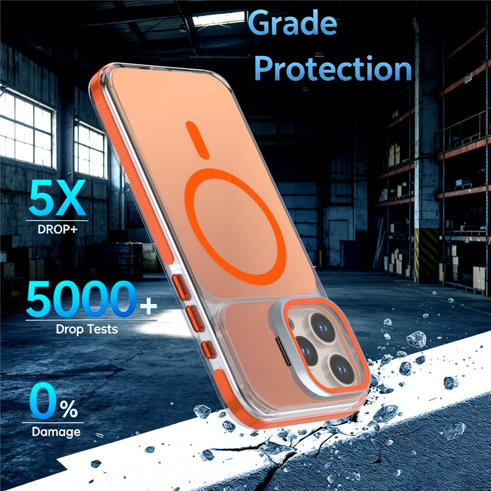 For iPhone 13 Pro Magnetic Case Camera Frame Kickstand TPU Acrylic Shockproof Phone Cover