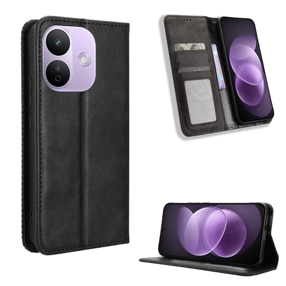For Xiaomi Redmi Note 17 Pro 5G Leather Case Wallet Stand Retro Texture Phone Cover