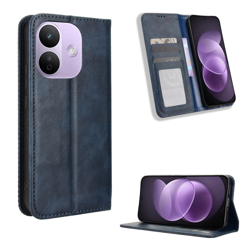 For Xiaomi Redmi Note 17 Pro 5G Leather Case Wallet Stand Retro Texture Phone Cover