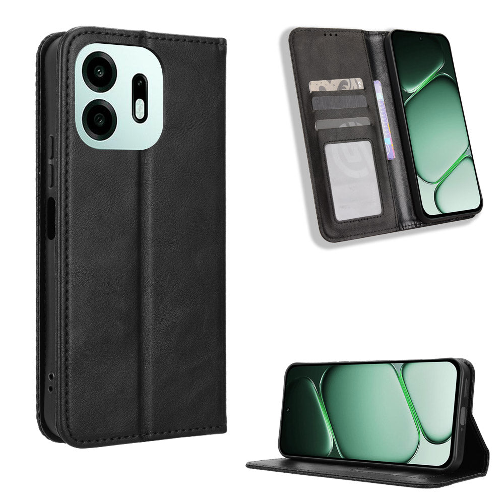 For OnePlus N6 4G Leather Case Wallet Stand Retro Texture Phone Cover