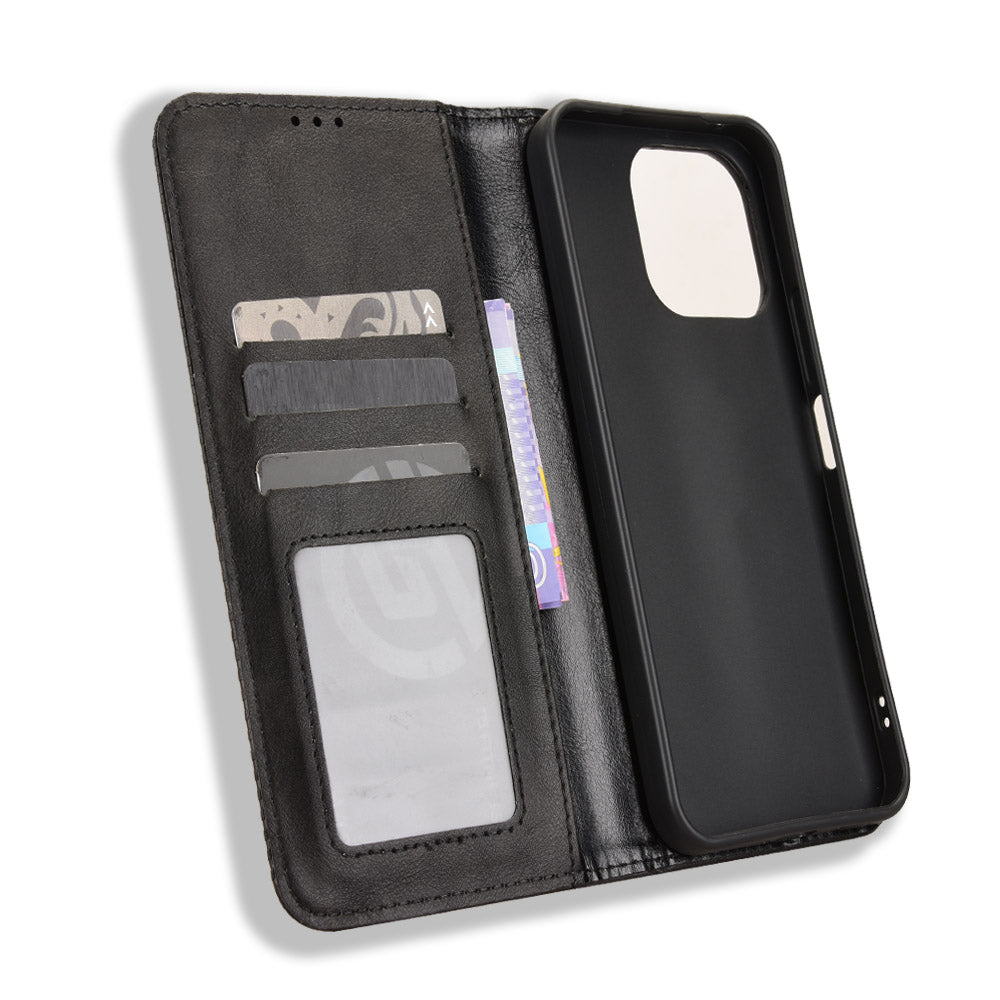For OnePlus N6 4G Leather Case Wallet Stand Retro Texture Phone Cover