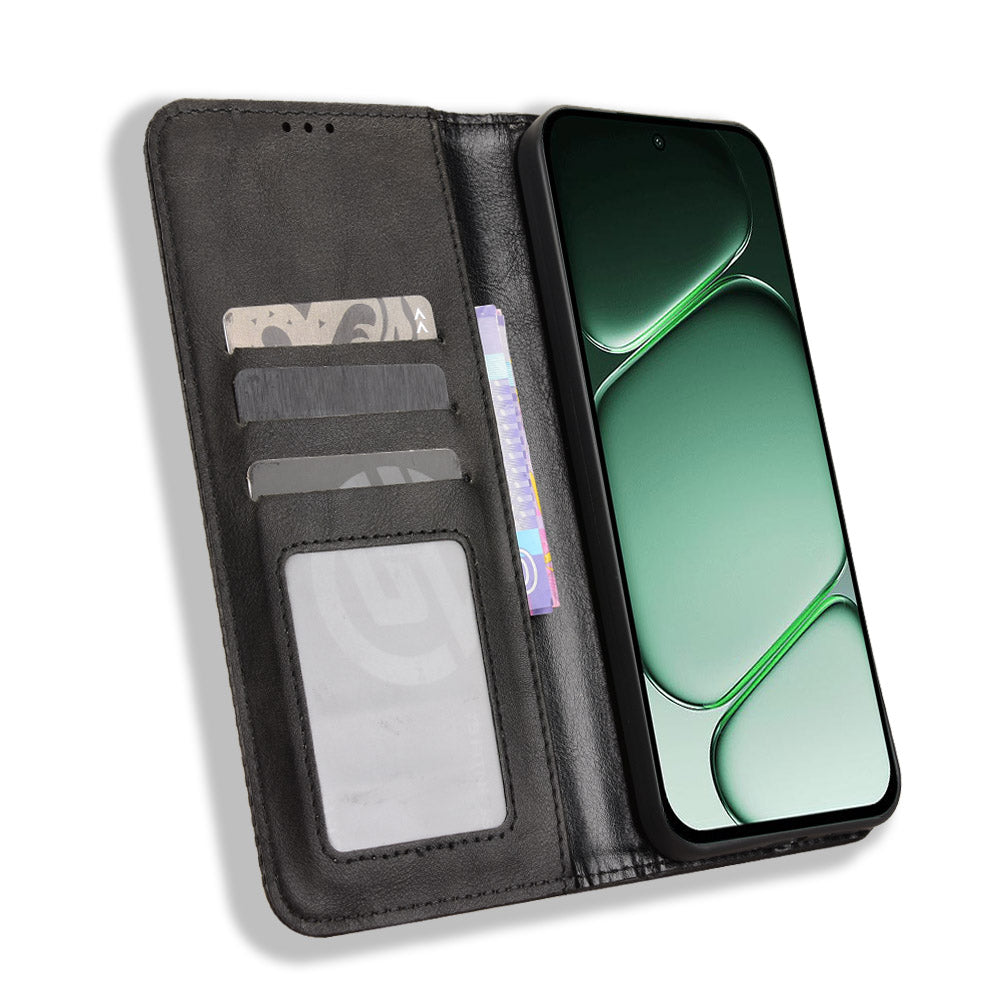 For OnePlus N6 4G Leather Case Wallet Stand Retro Texture Phone Cover