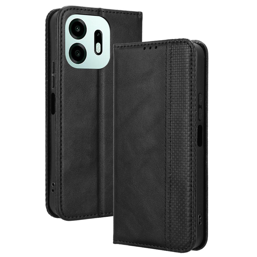 For OnePlus N6 4G Leather Case Wallet Stand Retro Texture Phone Cover