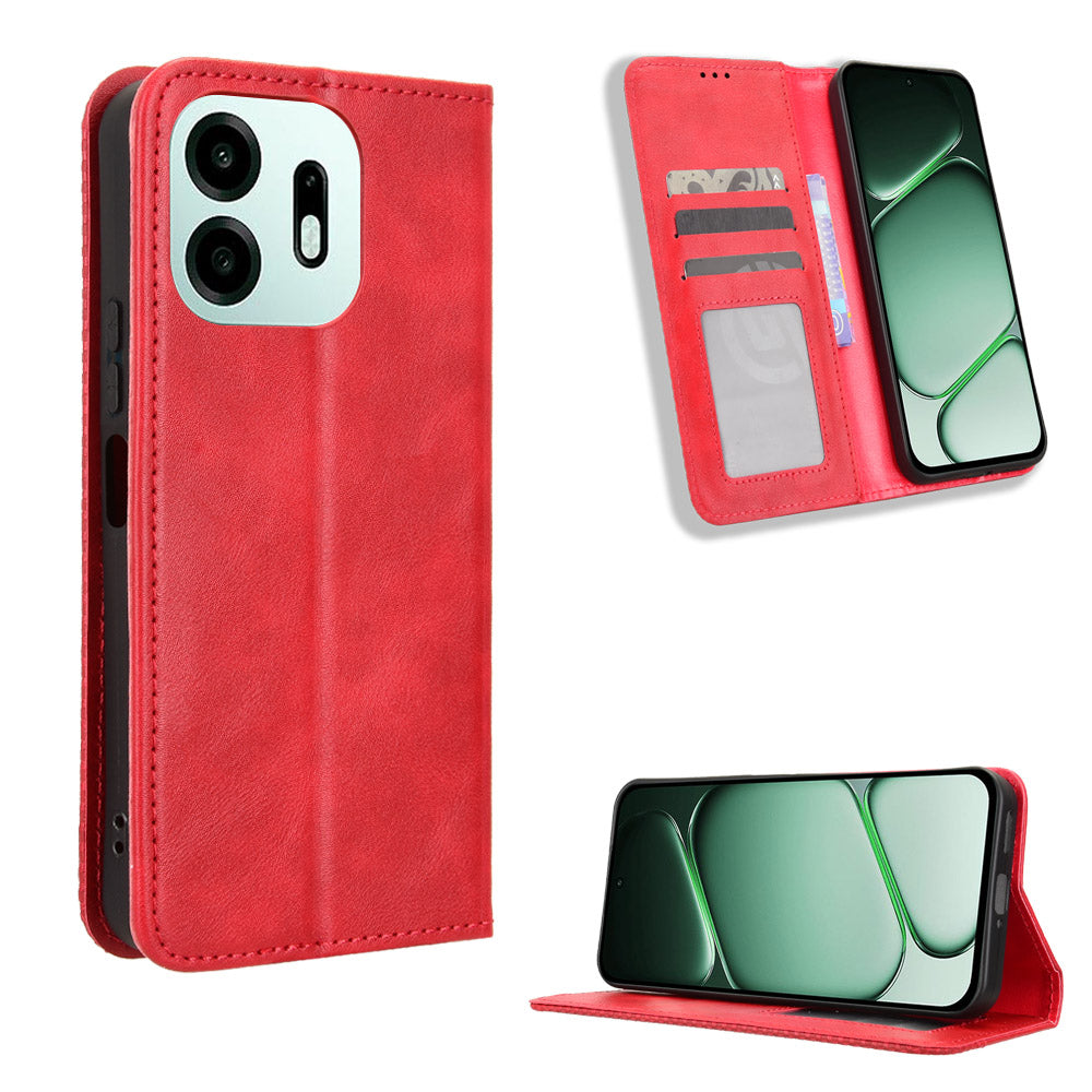 For OnePlus N6 4G Leather Case Wallet Stand Retro Texture Phone Cover