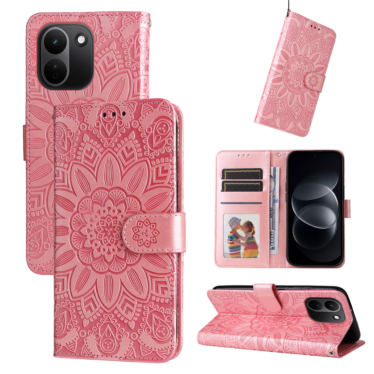 For Xiaomi Redmi Note 17 Pro+ 5G Case Sunflower Imprint Leather Wallet Phone Cover