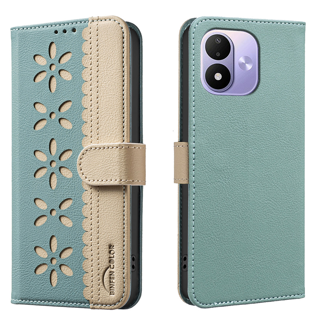 BINFEN COLOR for Xiaomi Redmi Note 17 Pro 5G BF36 Leather Case Floral Pattern Phone Cover RFID Blocking Wallet Stand