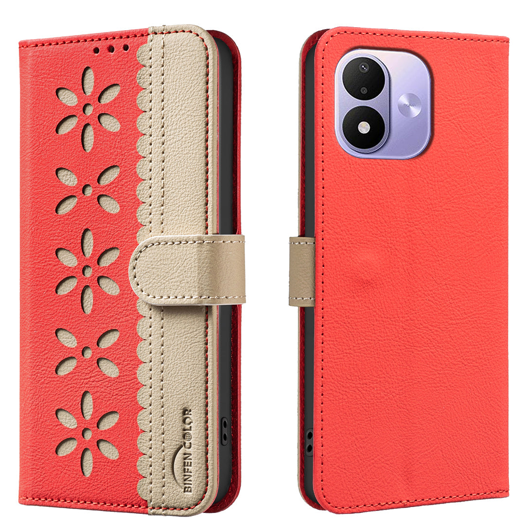 BINFEN COLOR for Xiaomi Redmi Note 17 Pro 5G BF36 Leather Case Floral Pattern Phone Cover RFID Blocking Wallet Stand