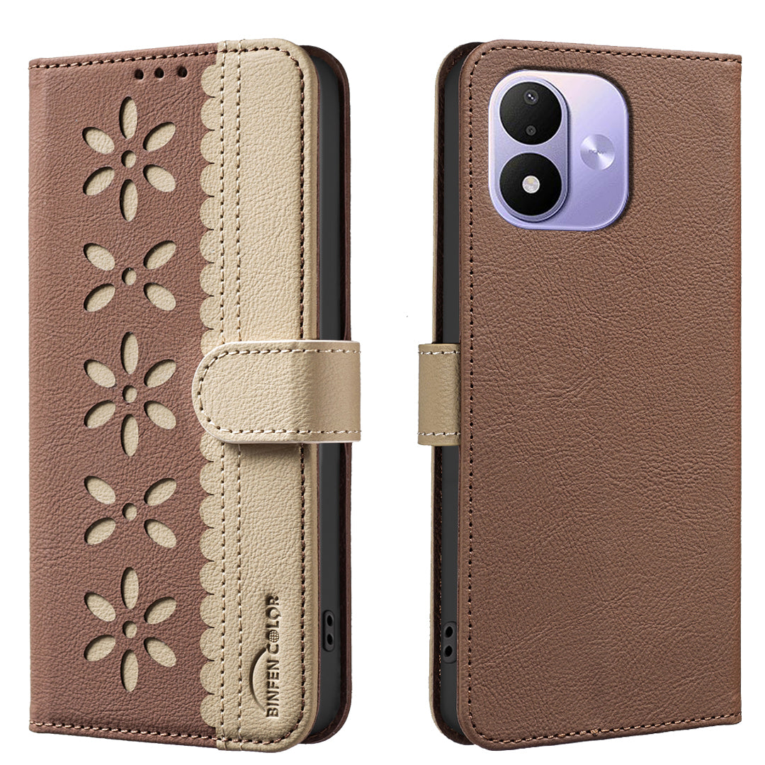 BINFEN COLOR for Xiaomi Redmi Note 17 Pro 5G BF36 Leather Case Floral Pattern Phone Cover RFID Blocking Wallet Stand