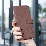 BINFEN COLOR for Xiaomi Redmi Note 17 Pro 5G BF35 Case Geometry Imprinted Leather Phone Cover RFID Blocking Wallet Stand