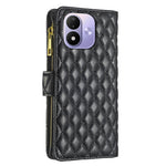 BINFEN COLOR for Xiaomi Redmi Note 17 Pro 5G BF Style-15 Leather Case Zipper Pocket Rhombus Phone Cover