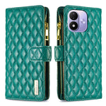 BINFEN COLOR for Xiaomi Redmi Note 17 Pro 5G BF Style-15 Leather Case Zipper Pocket Rhombus Phone Cover