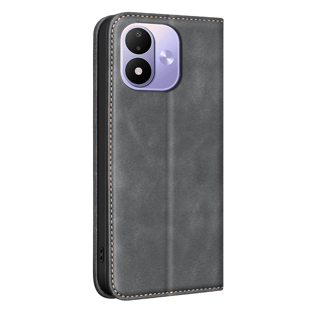 BINFEN COLOR for Xiaomi Redmi Note 17 Pro 5G RFID Blocking Calf Texture PU Leather Phone Cover