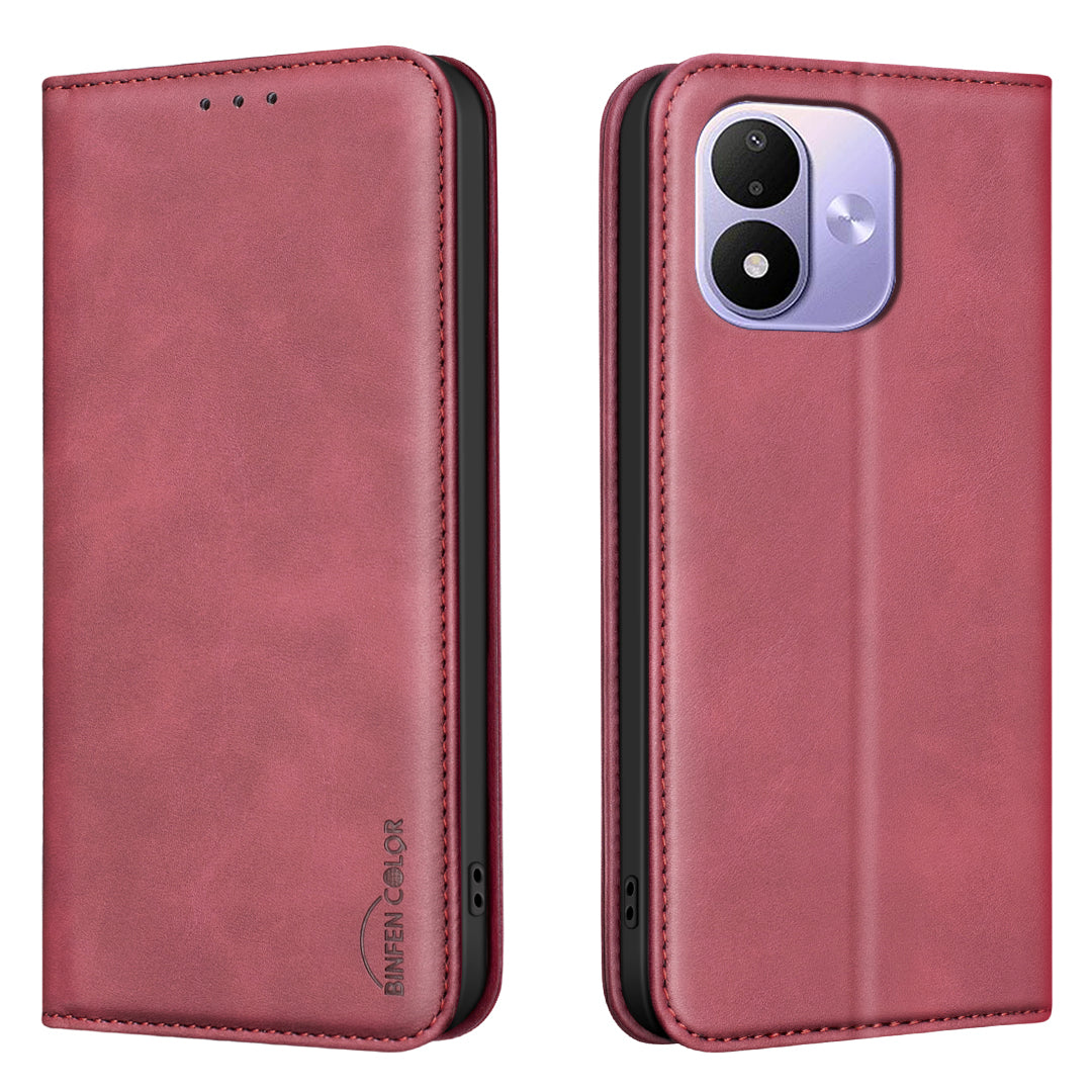 BINFEN COLOR for Xiaomi Redmi Note 17 Pro 5G RFID Blocking Calf Texture PU Leather Phone Cover