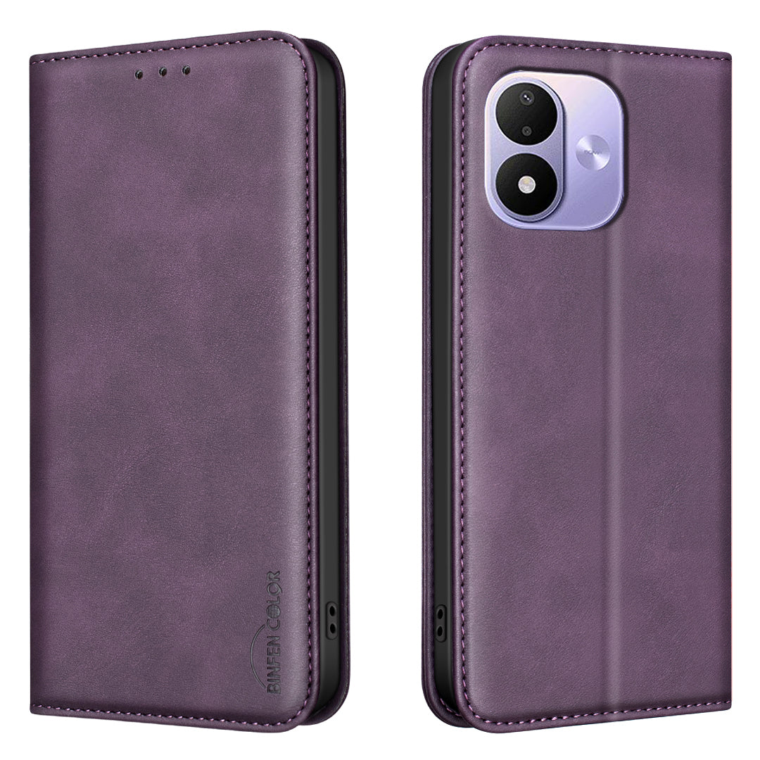 BINFEN COLOR for Xiaomi Redmi Note 17 Pro 5G RFID Blocking Calf Texture PU Leather Phone Cover