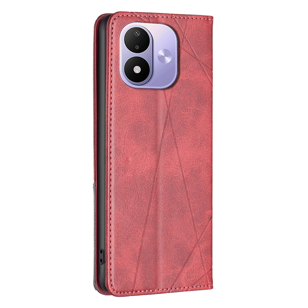 For Xiaomi Redmi Note 17 Pro 5G Case Card Slots Geometry Imprint Leather Phone Cover