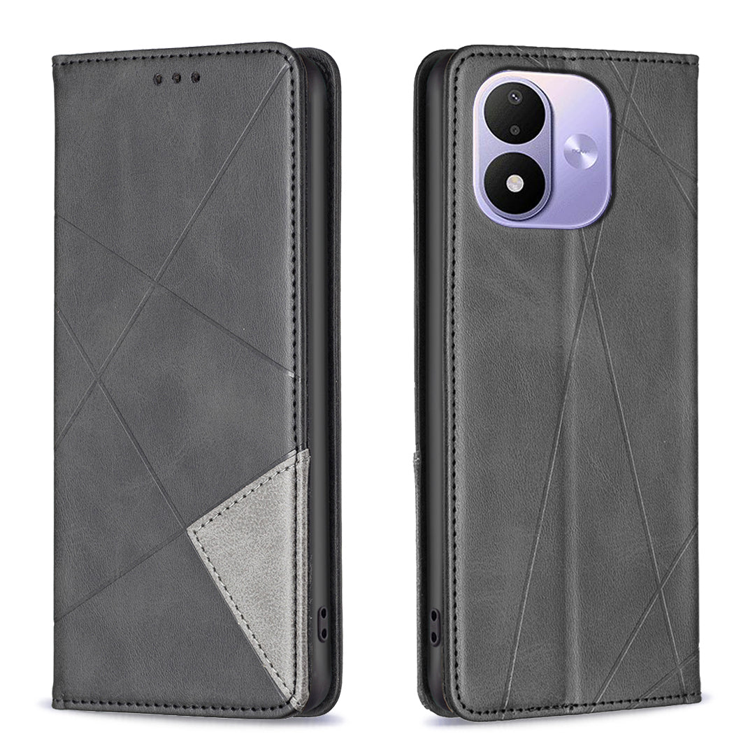 For Xiaomi Redmi Note 17 Pro 5G Case Card Slots Geometry Imprint Leather Phone Cover
