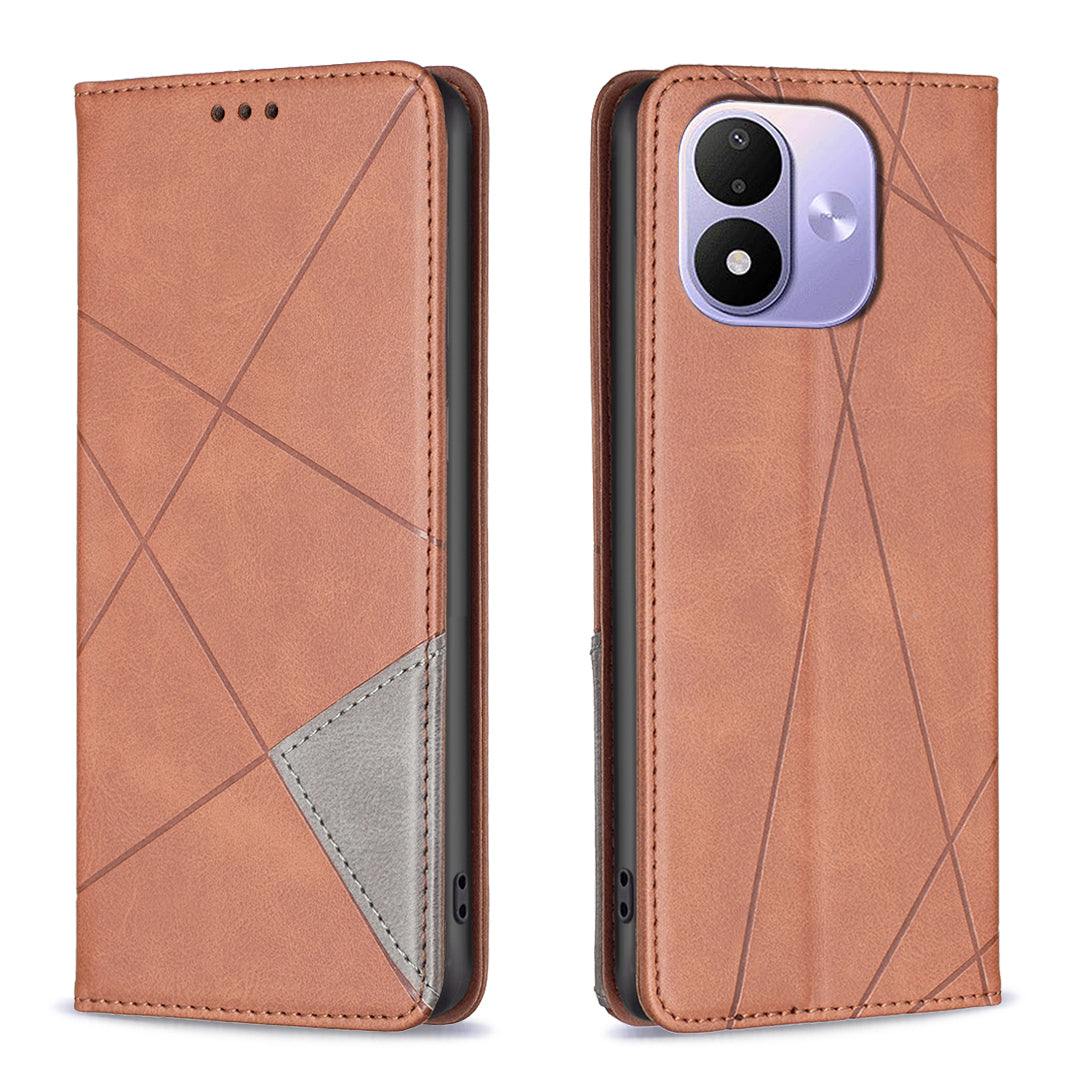 For Xiaomi Redmi Note 17 Pro 5G Case Card Slots Geometry Imprint Leather Phone Cover