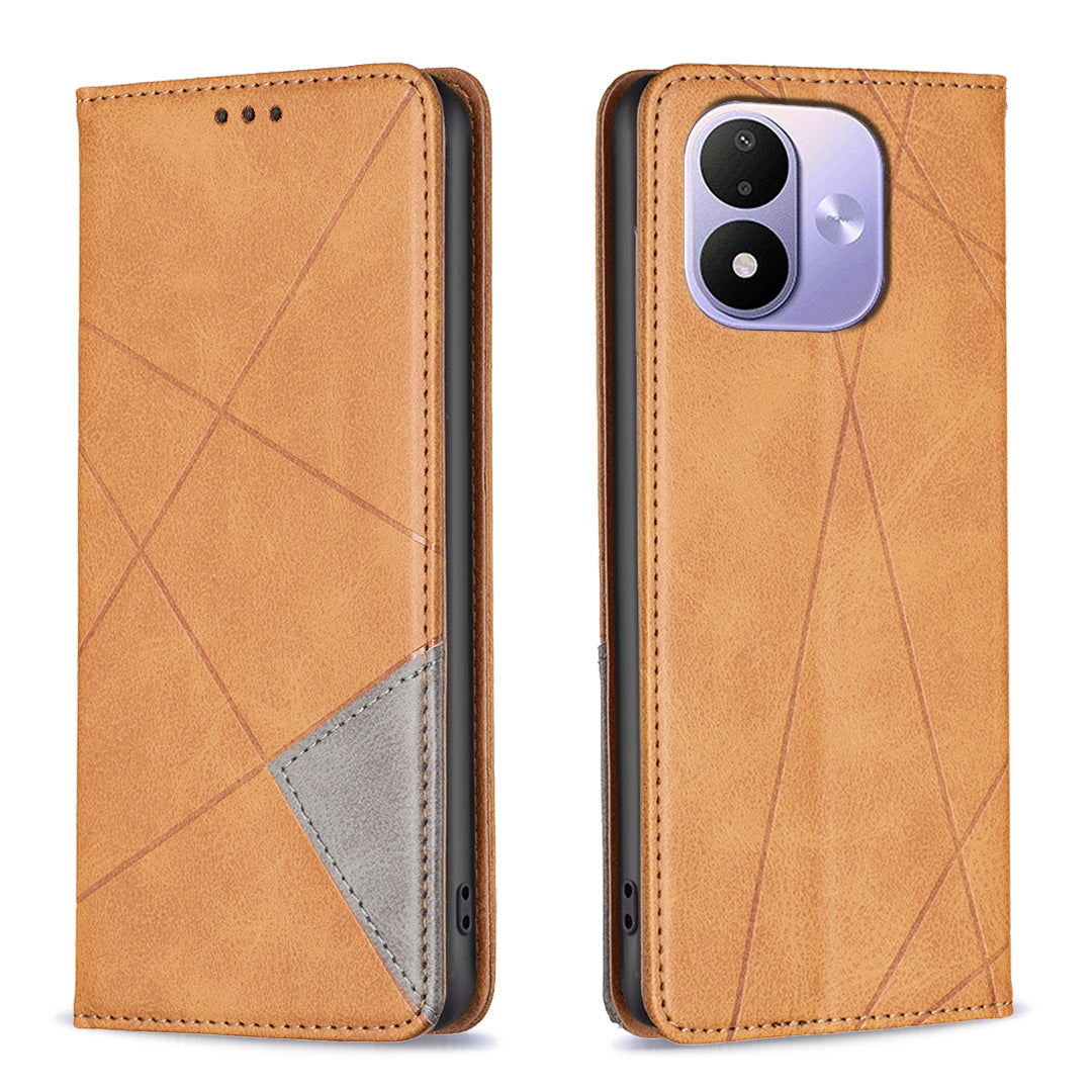 For Xiaomi Redmi Note 17 Pro 5G Case Card Slots Geometry Imprint Leather Phone Cover