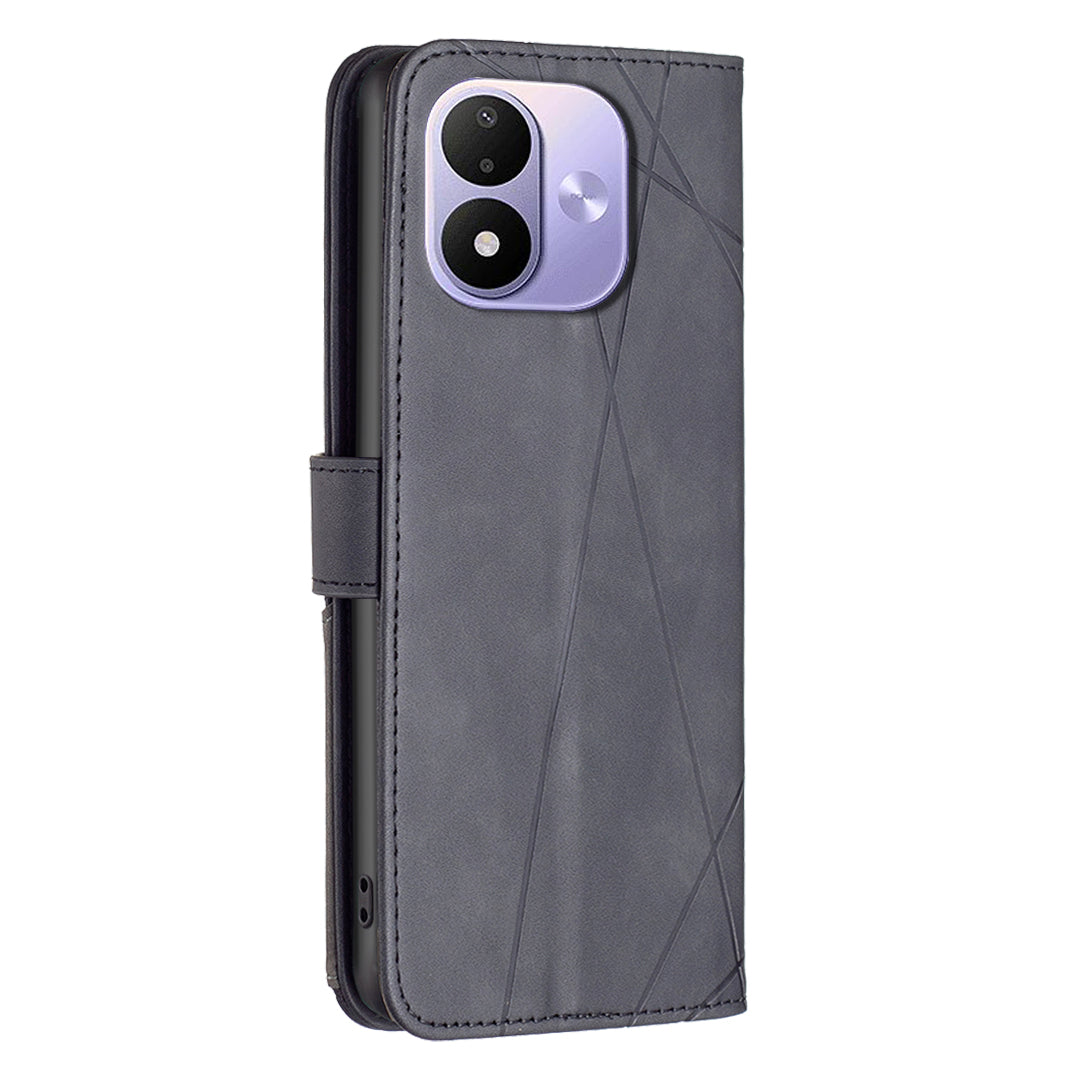 BINFEN COLOR for Xiaomi Redmi Note 17 Pro 5G Phone Case Wallet Stand Geometry Imprinted Leather Cover