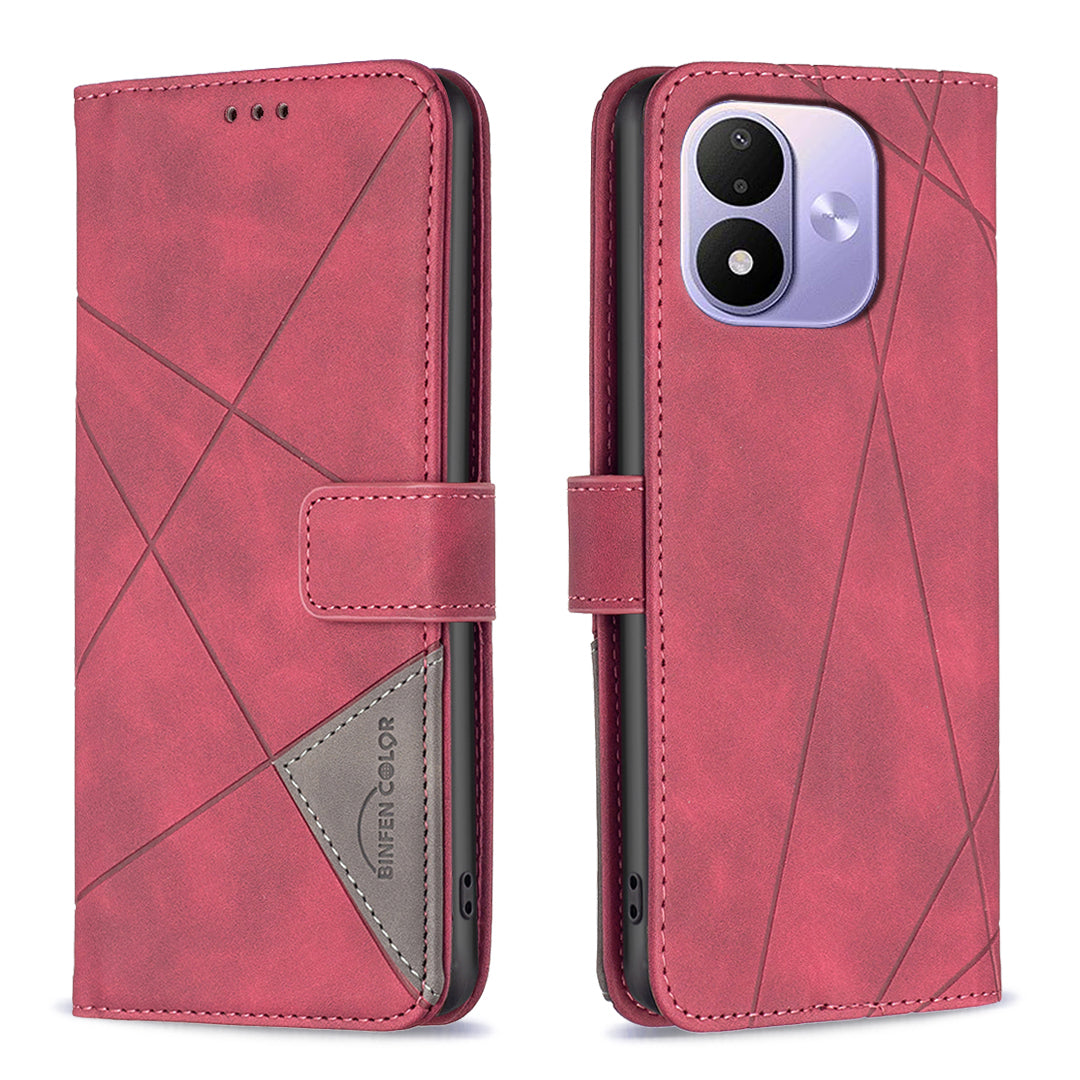 BINFEN COLOR for Xiaomi Redmi Note 17 Pro 5G Phone Case Wallet Stand Geometry Imprinted Leather Cover