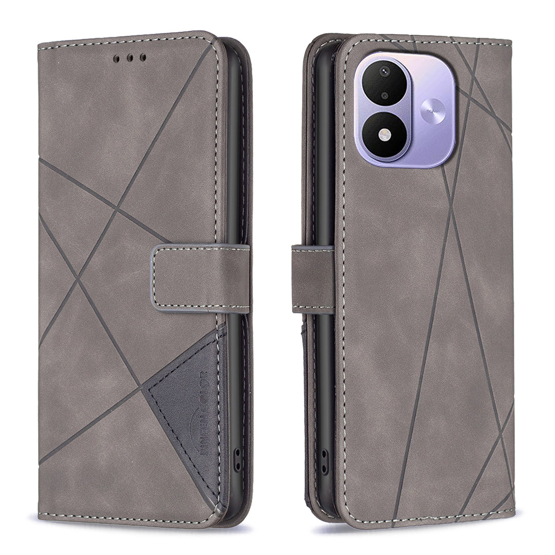 BINFEN COLOR for Xiaomi Redmi Note 17 Pro 5G Phone Case Wallet Stand Geometry Imprinted Leather Cover