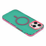 Til iPhone 16 Pro Magnetisk cover PC + TPU Dobbeltlag Stødabsorberende skridsikkert telefoncover med metalknapper