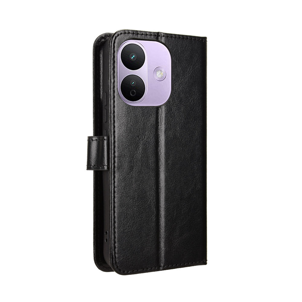 For Xiaomi Redmi Note 17 Pro 5G (Global) PU Leather Case with Strap Crazy Horse Texture Phone Wallet Cover
