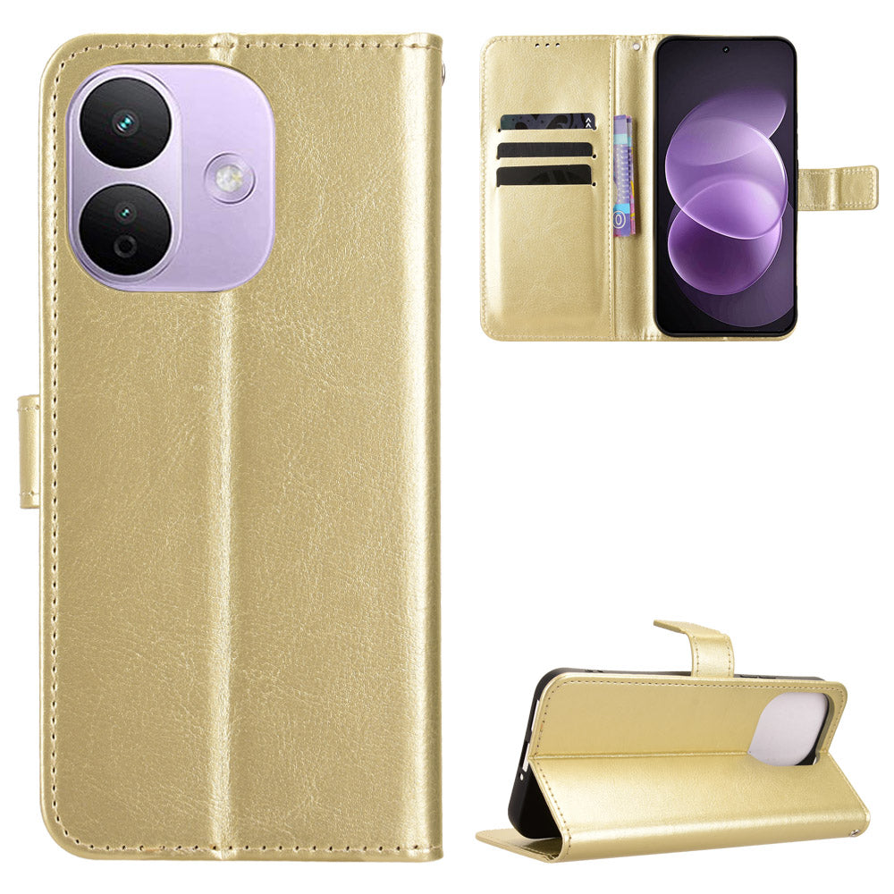 For Xiaomi Redmi Note 17 Pro 5G (Global) PU Leather Case with Strap Crazy Horse Texture Phone Wallet Cover