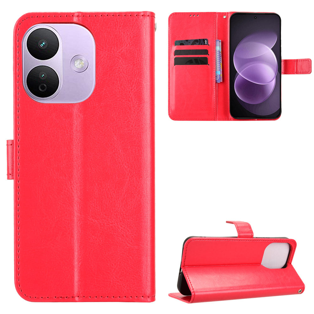 For Xiaomi Redmi Note 17 Pro 5G (Global) PU Leather Case with Strap Crazy Horse Texture Phone Wallet Cover