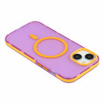 For iPhone 15 Magnetic Case PC + TPU Dual-Layer Shockproof Anti-Slip Phone Cover with Metal Buttons