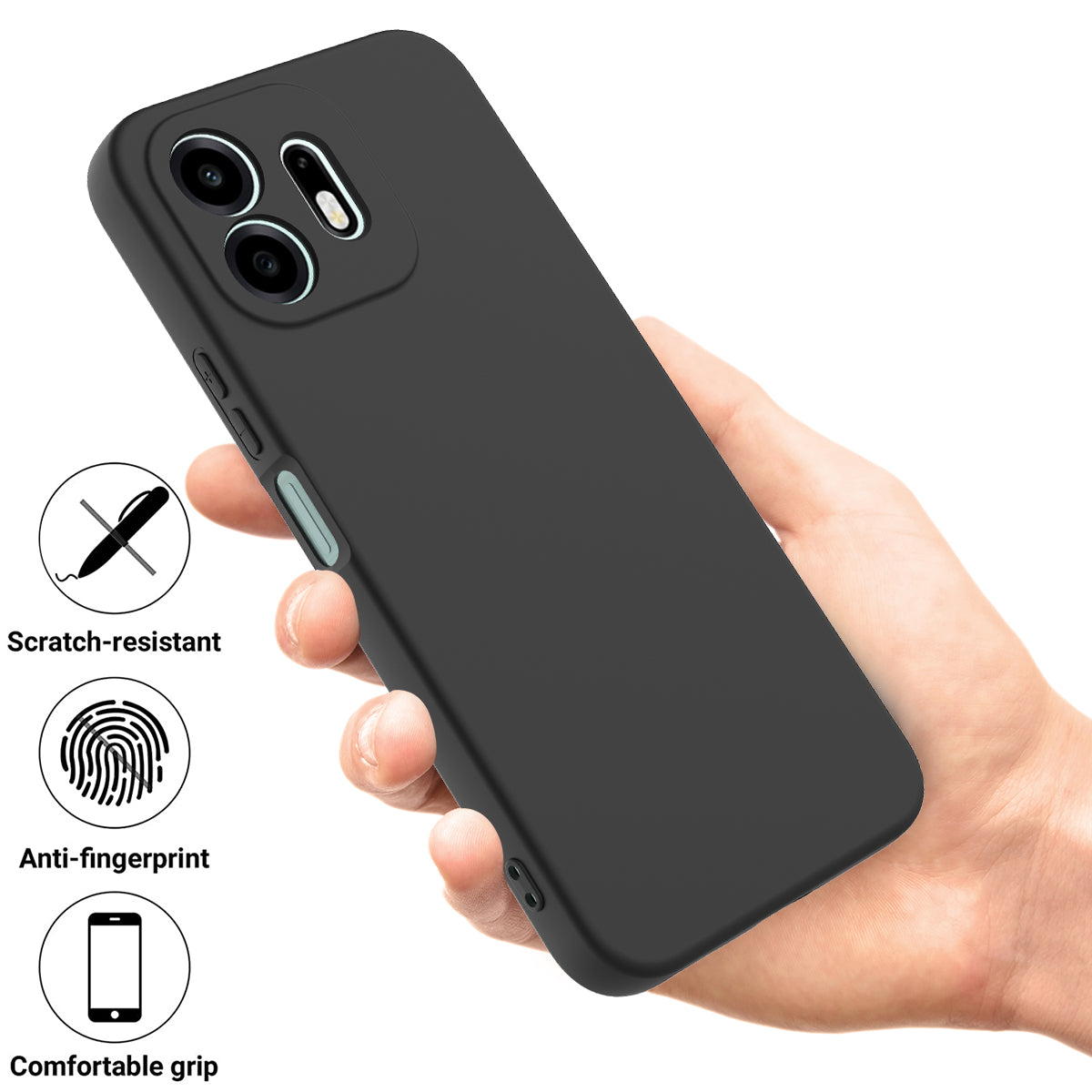 For OnePlus N6 4G Liquid Silicone Case Phone Back Cover with Hand Strap