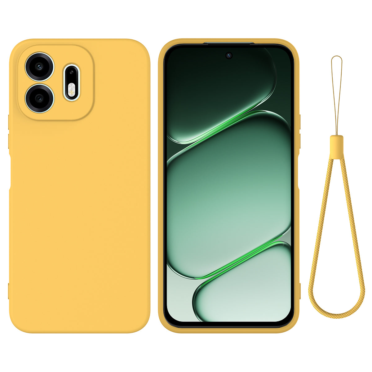 For OnePlus N6 4G Liquid Silicone Case Phone Back Cover with Hand Strap