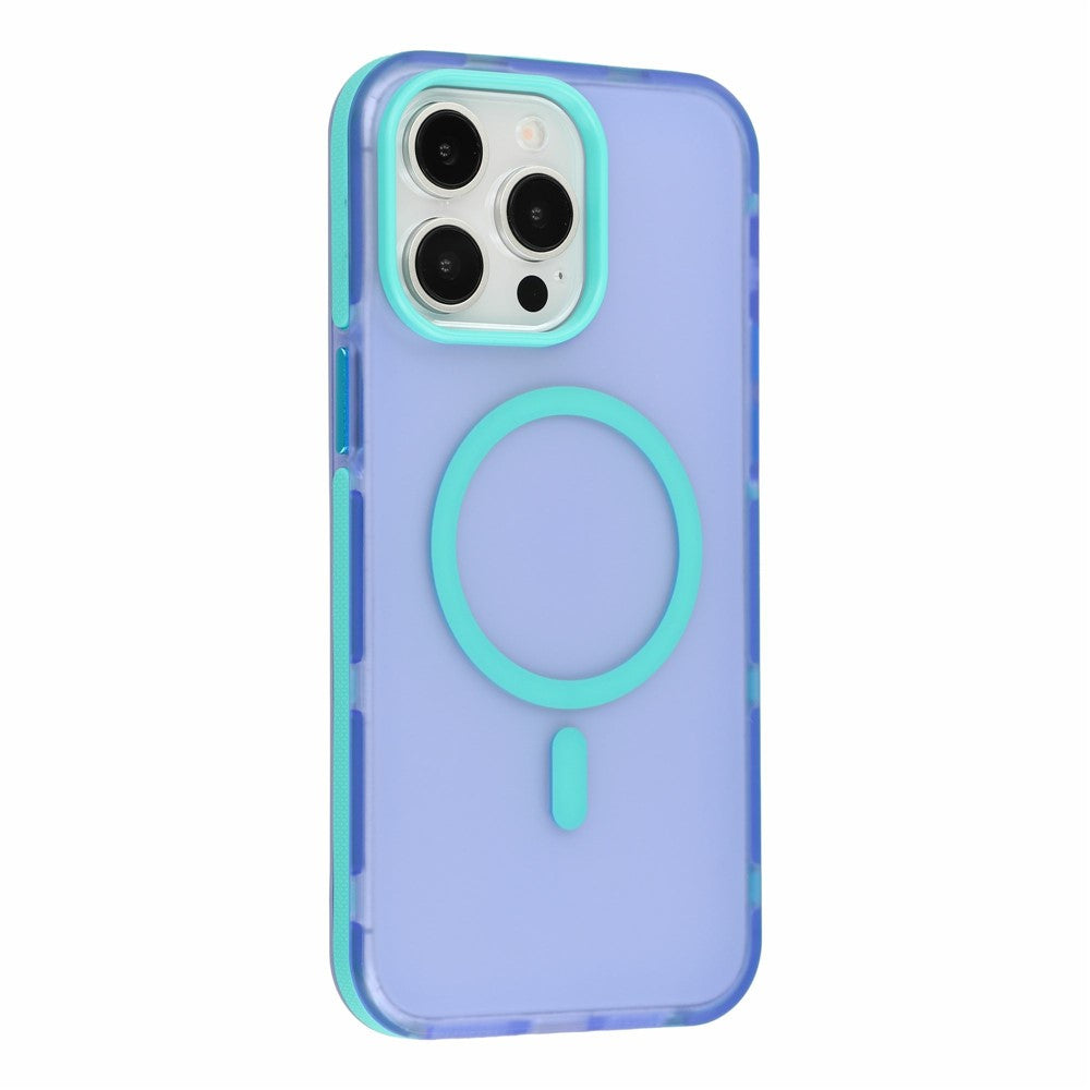 For iPhone 13 Pro Max Magnetic Case PC + TPU Dual-Layer Shockproof Anti-Slip Phone Cover with Metal Buttons