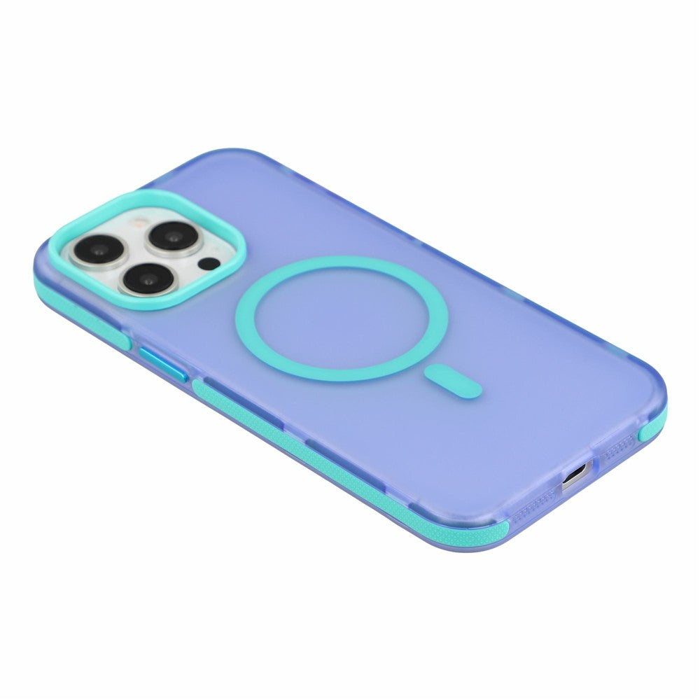 For iPhone 13 Pro Max Magnetic Case PC + TPU Dual-Layer Shockproof Anti-Slip Phone Cover with Metal Buttons