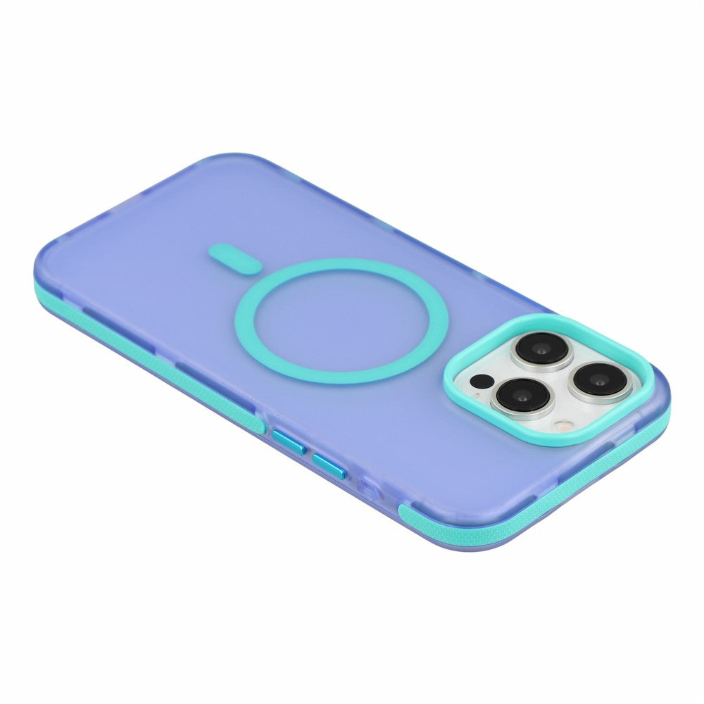 For iPhone 13 Pro Max Magnetic Case PC + TPU Dual-Layer Shockproof Anti-Slip Phone Cover with Metal Buttons