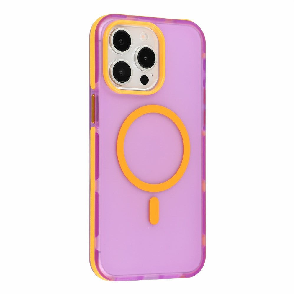 For iPhone 13 Pro Max Magnetic Case PC + TPU Dual-Layer Shockproof Anti-Slip Phone Cover with Metal Buttons
