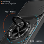 For Samsung Galaxy S26+ Magnetic Case Sliding Camera Cover TPU+PC Phone Cover with Rotating Kickstand