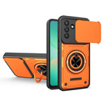 For Samsung Galaxy A27 5G Magnetic Case Sliding Camera Cover TPU+PC Phone Cover with Rotating Kickstand