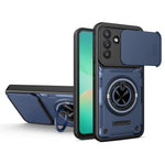 Til Samsung Galaxy A37 5G Magnetisk Cover Skydende Kameraafdækning TPU+PC Telefoncover med Roterende Støtteben