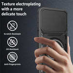 For Samsung Galaxy A56 5G Magnetic Case Sliding Camera Cover TPU+PC Phone Cover with Rotating Kickstand