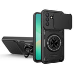 For Samsung Galaxy A57 5G Magnetic Case Sliding Camera Cover TPU+PC Phone Cover with Rotating Kickstand