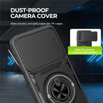 For Samsung Galaxy A57 5G Magnetic Case Sliding Camera Cover TPU+PC Phone Cover with Rotating Kickstand
