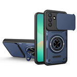 For Samsung Galaxy A57 5G Magnetic Case Sliding Camera Cover TPU+PC Phone Cover with Rotating Kickstand