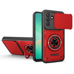 For Samsung Galaxy A57 5G Magnetic Case Sliding Camera Cover TPU+PC Phone Cover with Rotating Kickstand