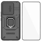 WANLONFENG ZDX-seriecover til Xiaomi Redmi Turbo 5 Max 5G / Xiaomi Poco X8 Pro Max 5G, PC- og TPU-bagside med støtteben, linsebeskyttelse + hærdet glas