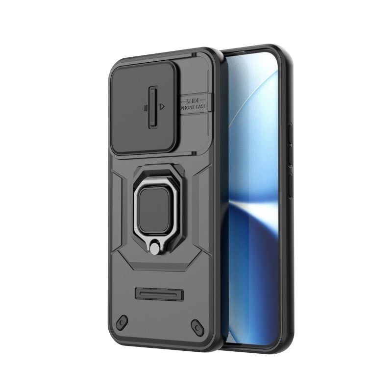 WANLONFENG ZDX-seriecover til Xiaomi Redmi Turbo 5 Max 5G / Xiaomi Poco X8 Pro Max 5G, PC- og TPU-bagside med støtteben, linsebeskyttelse + hærdet glas
