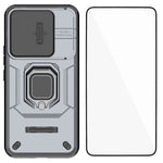 WANLONFENG ZDX-seriecover til Xiaomi Redmi Turbo 5 Max 5G / Xiaomi Poco X8 Pro Max 5G, PC- og TPU-bagside med støtteben, linsebeskyttelse + hærdet glas
