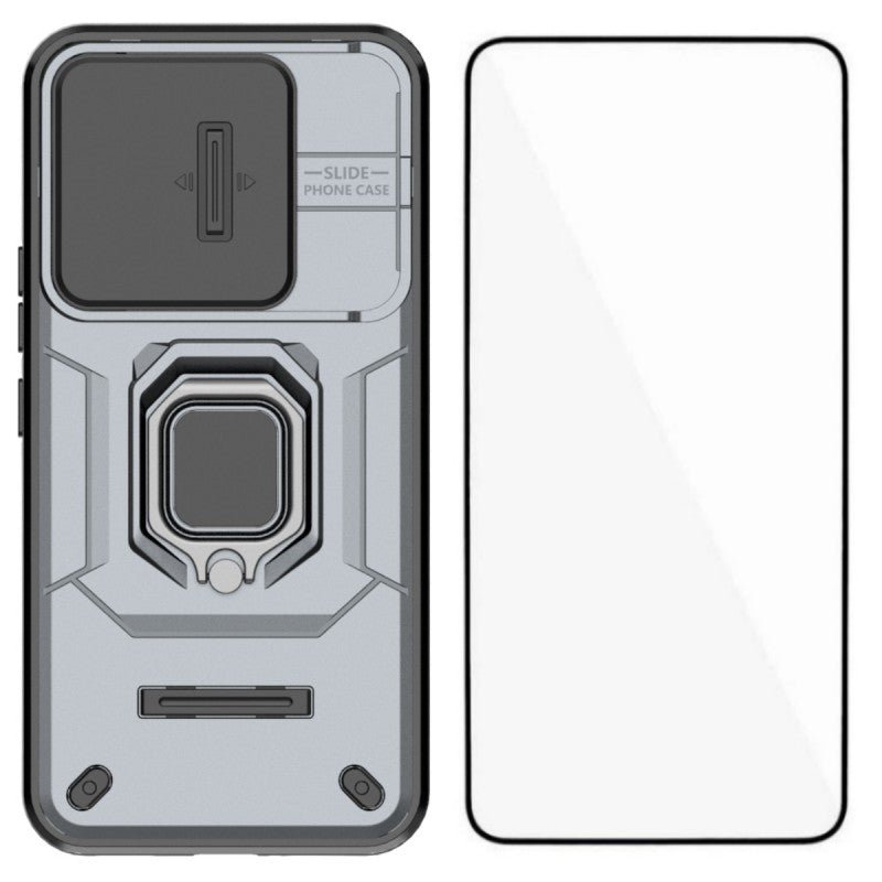 WANLONFENG ZDX-seriecover til Xiaomi Redmi Turbo 5 Max 5G / Xiaomi Poco X8 Pro Max 5G, PC- og TPU-bagside med støtteben, linsebeskyttelse + hærdet glas