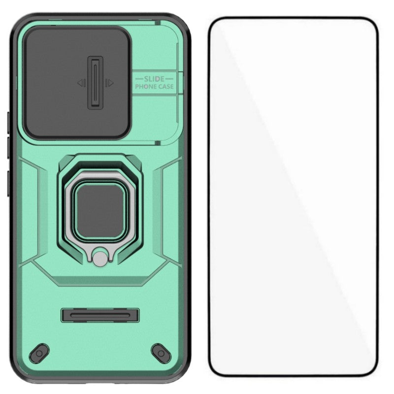 WANLONFENG ZDX-seriecover til Xiaomi Redmi Turbo 5 Max 5G / Xiaomi Poco X8 Pro Max 5G, PC- og TPU-bagside med støtteben, linsebeskyttelse + hærdet glas